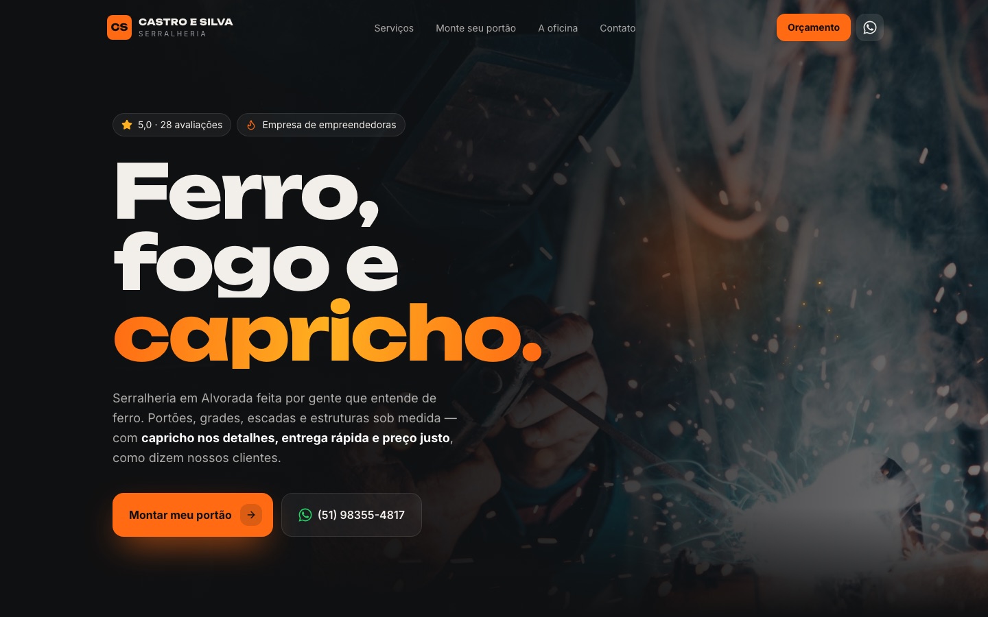 Site Serralheria Castro e Silva